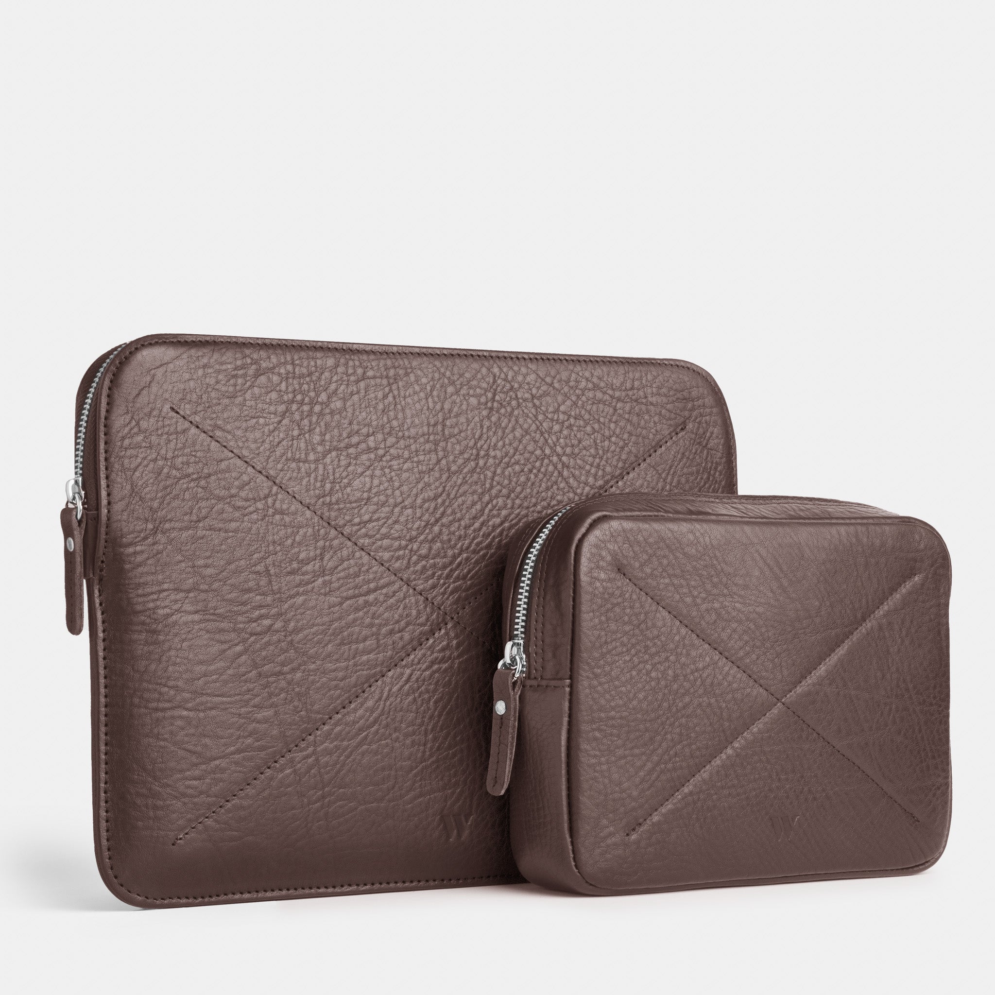 Walden® Bundle Funda Macbook / PC Laptop + Bolso Tech de Cuero Genuino · Moca