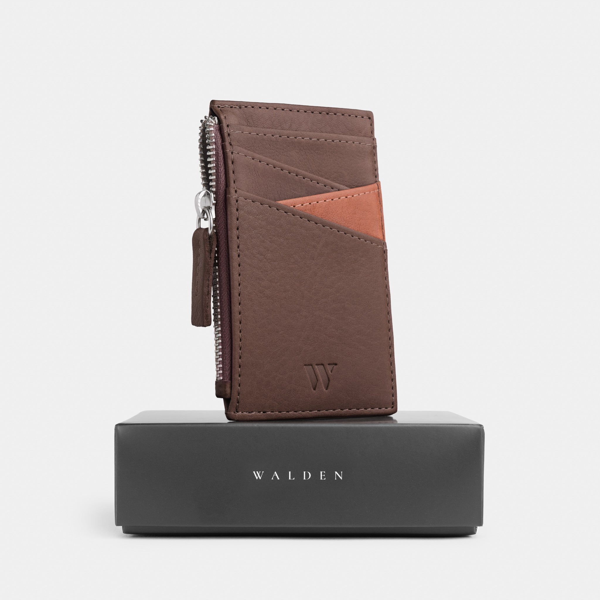 Walden® Tarjetero Zipper de Cuero Genuino · Moca #color_moca