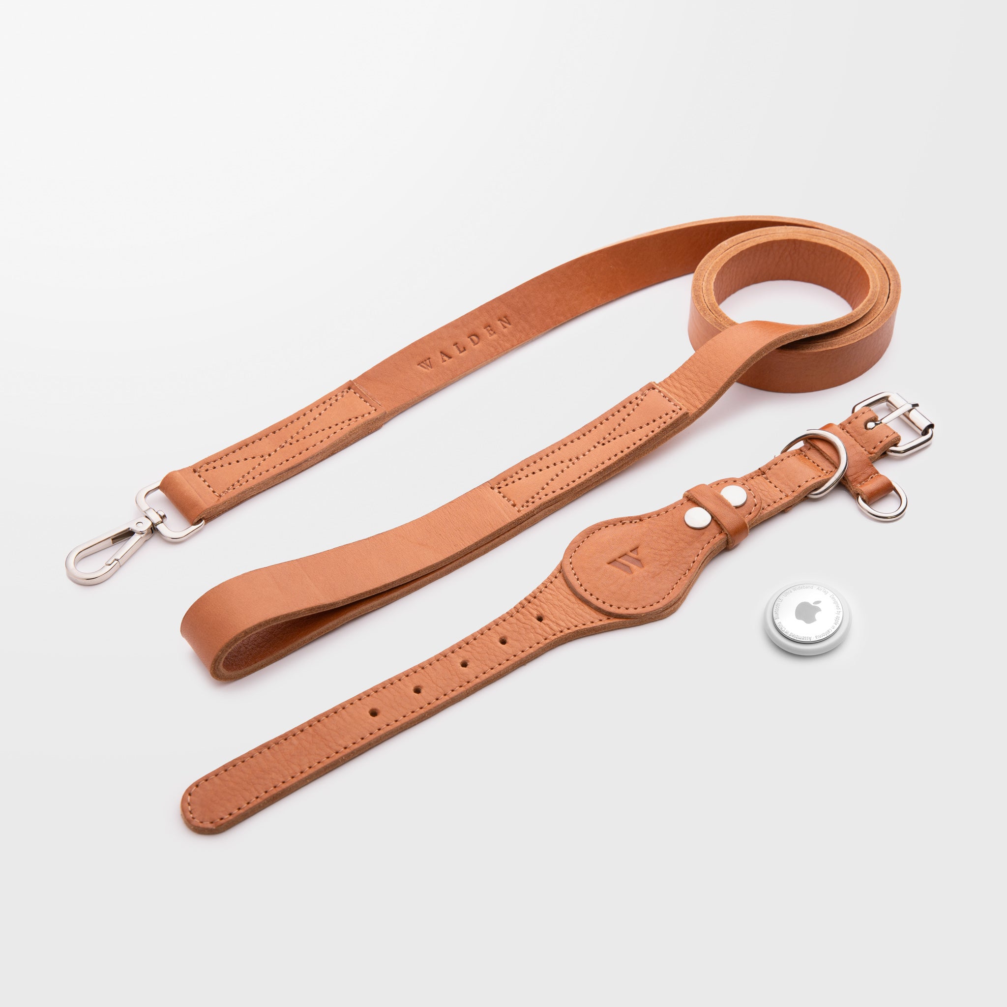 Walden® Collar y Correa Pet de Cuero Genuino · Terra