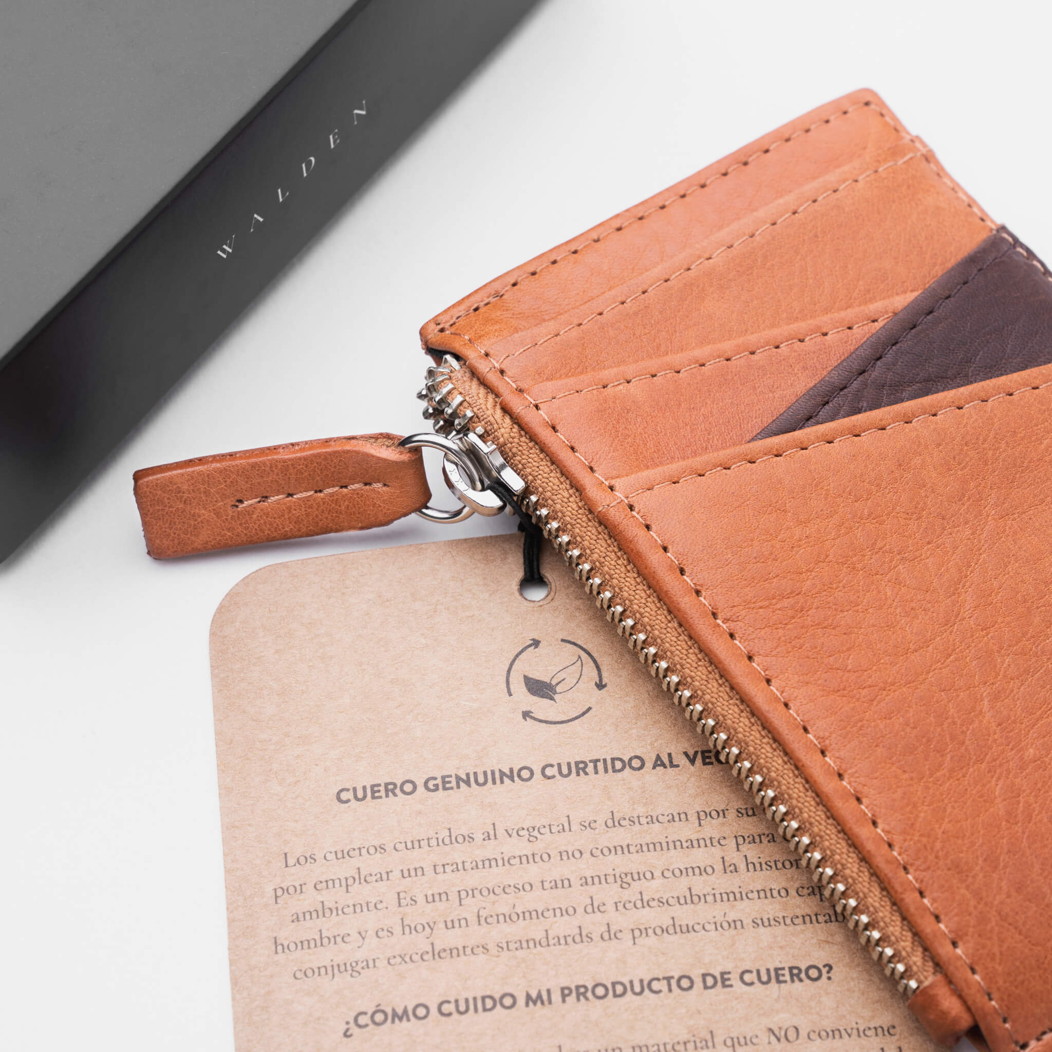 Walden® Tarjetero Zipper de Cuero Genuino · Terra #color_terra