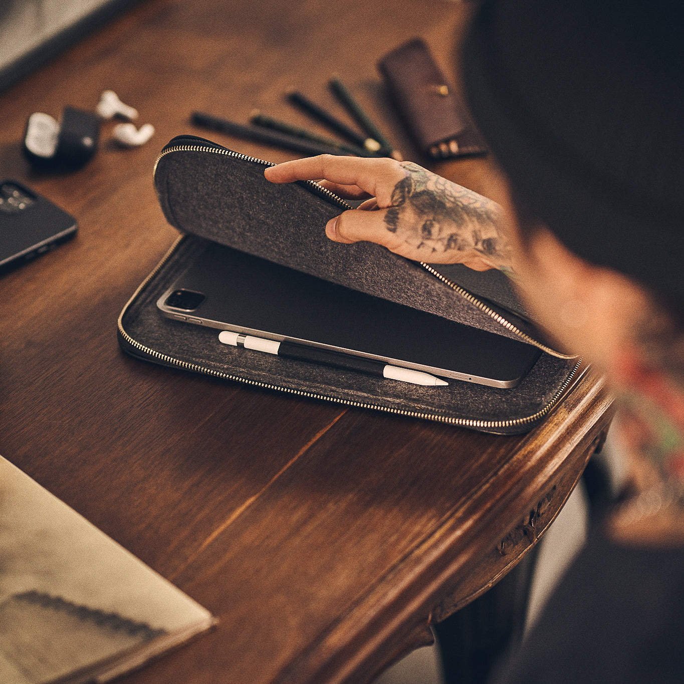 Walden® Funda Apple iPad de Cuero Genuino Curtido Vegetal · Bosco #color_bosco