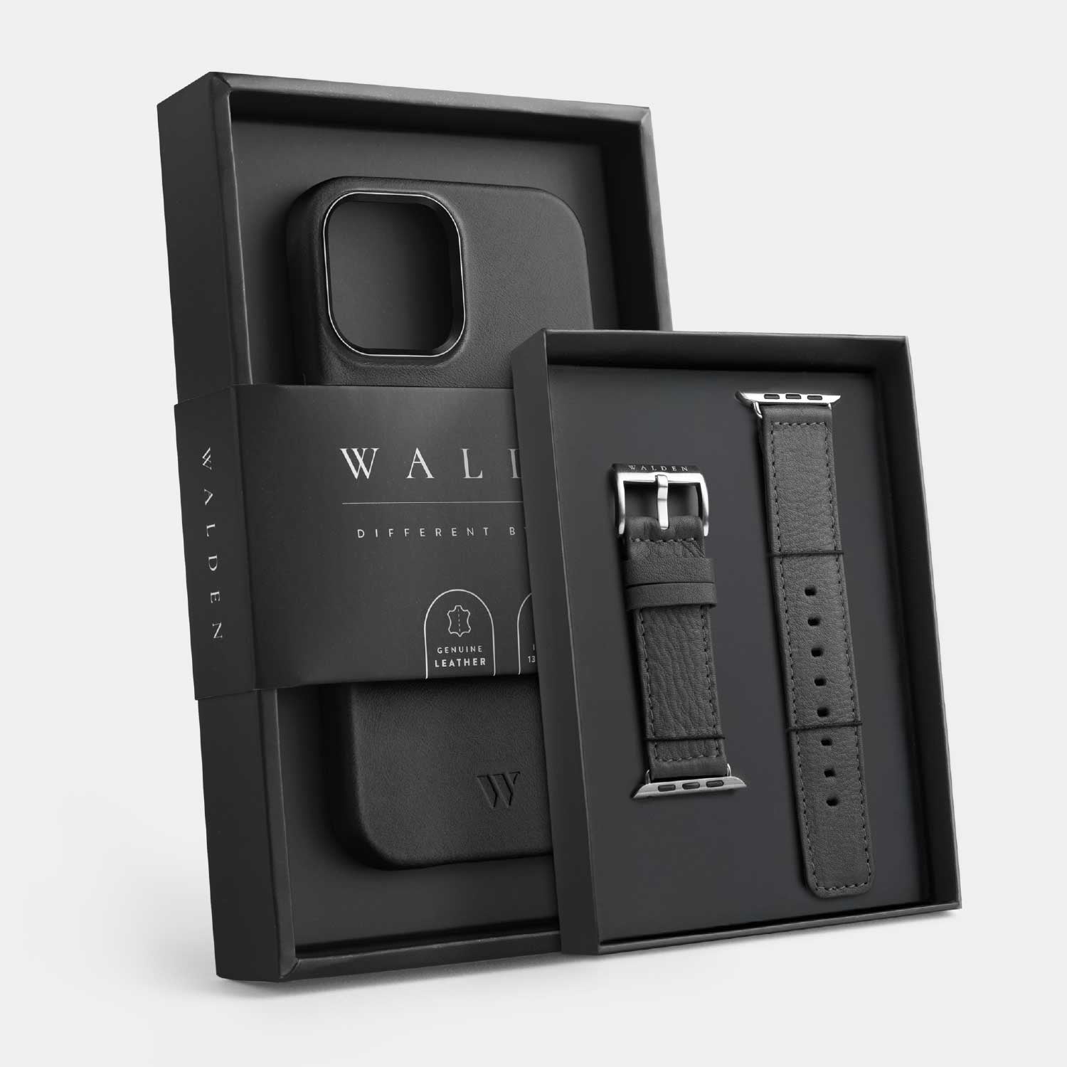 Walden® Funda iPhone + Correa Apple Watch de Cuero Genuino ·
Bosco #color_bosco black