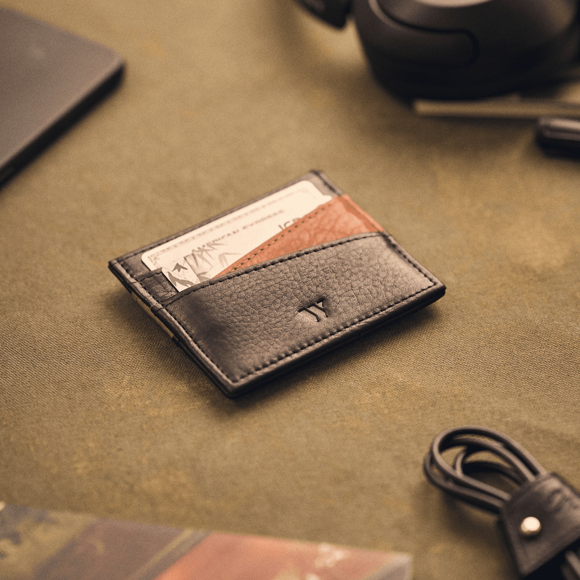 Walden® Tarjetero Slide de Cuero Genuino · Bosco #color_bosco