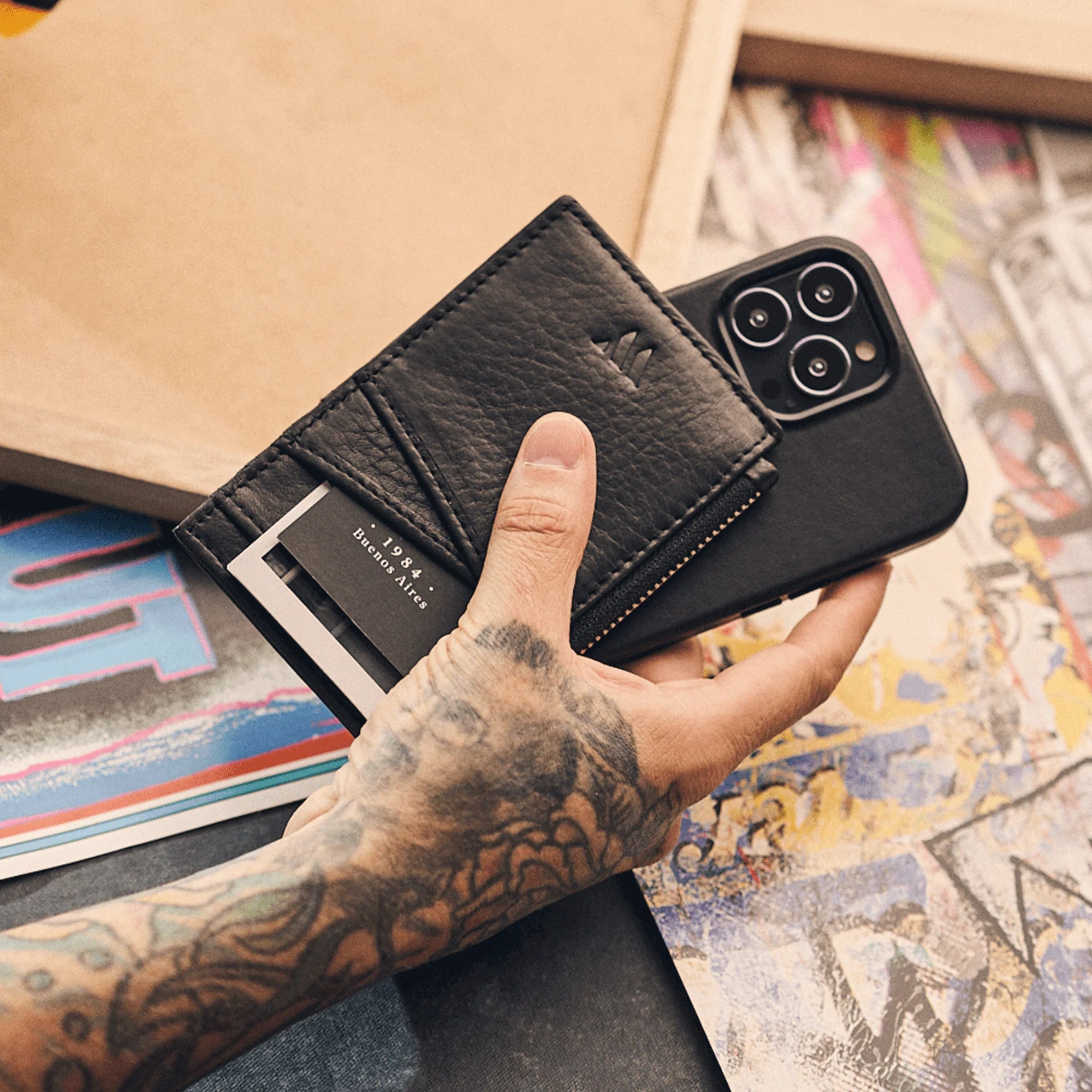 Walden® Tarjetero Zipper de Cuero Genuino · Bosco #color_bosco