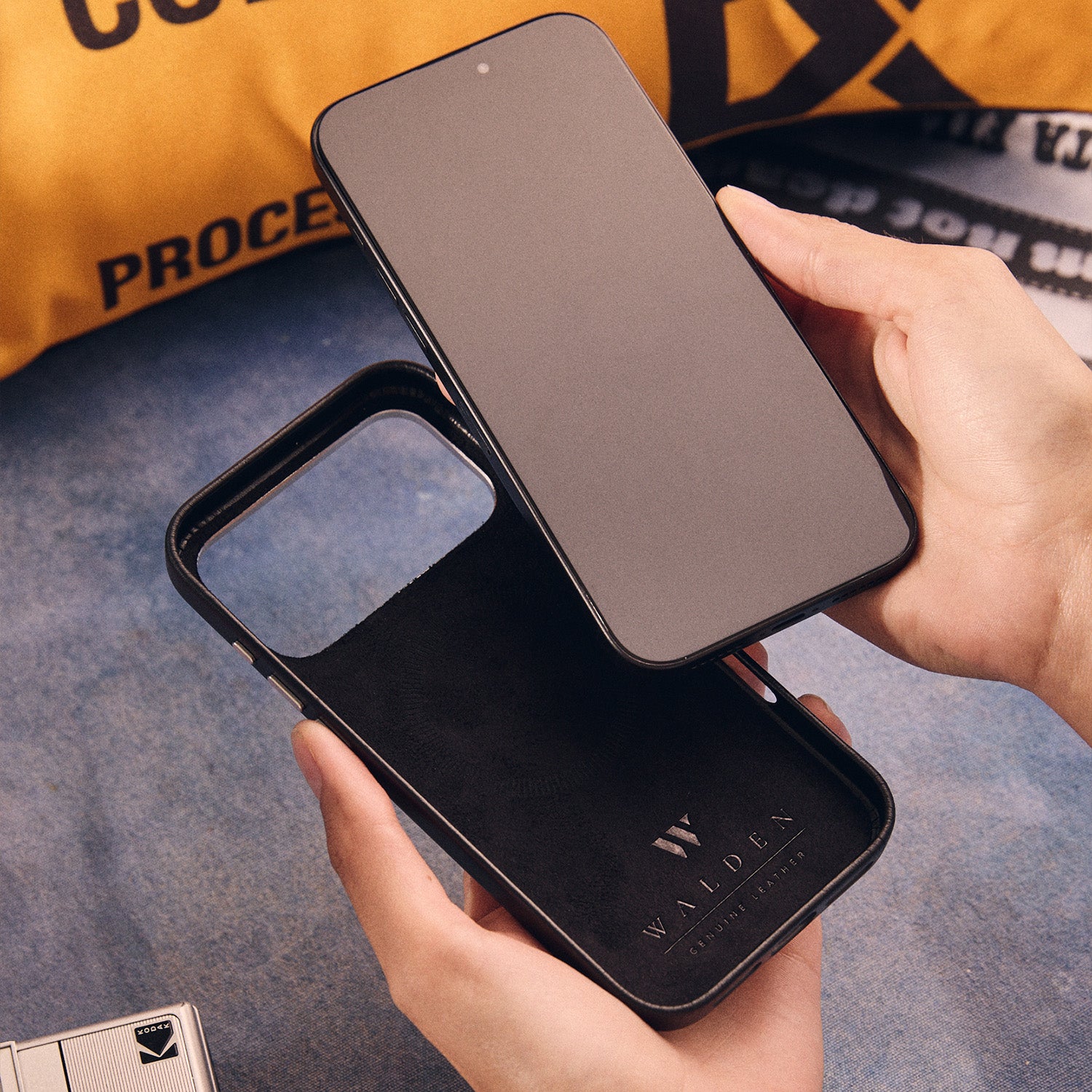 Walden® Funda de Cuero Genuino para iPhone · Bosco #color_bosco (silver)