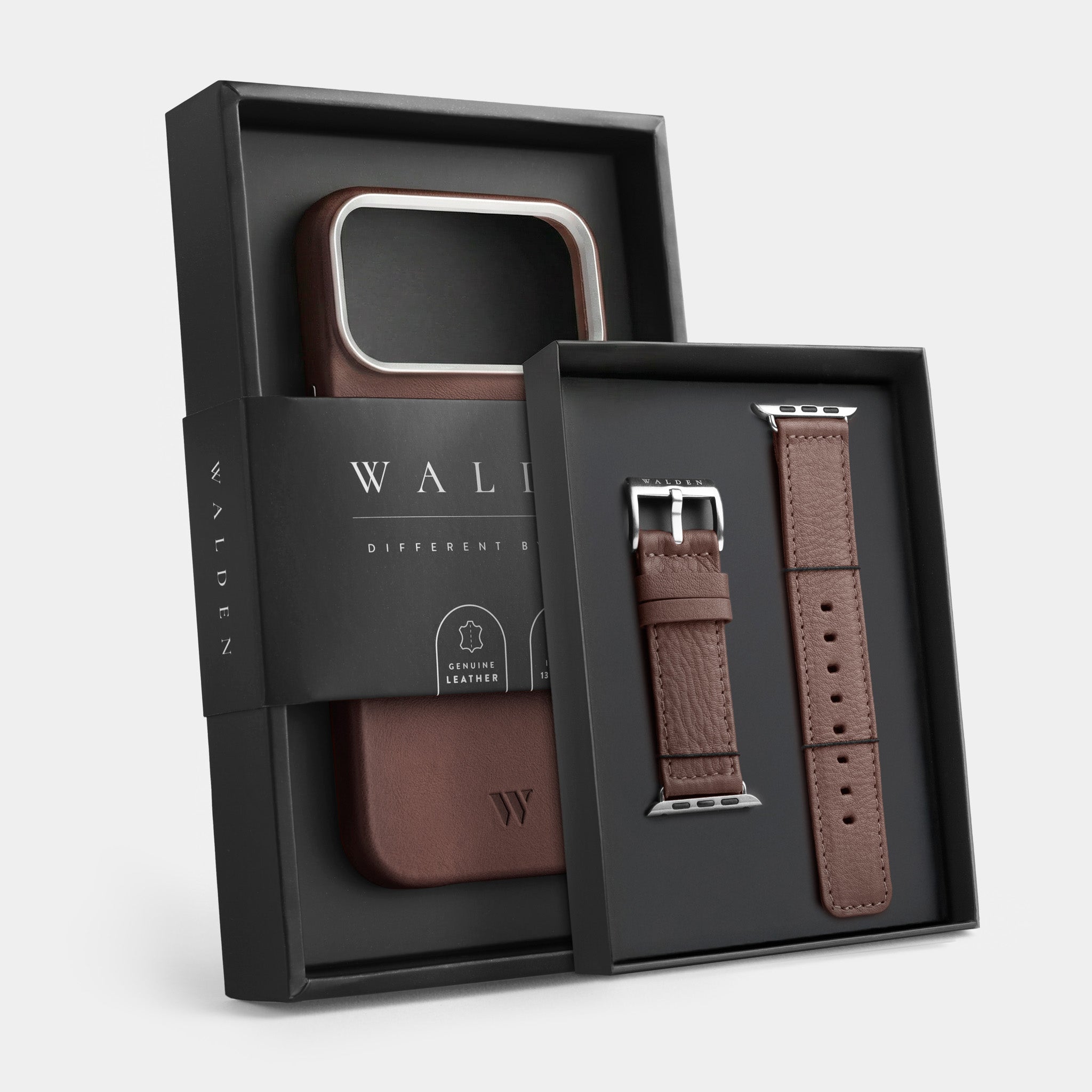 Walden® Funda iPhone + Correa Apple Watch de Cuero Genuino · Moca #color_moca