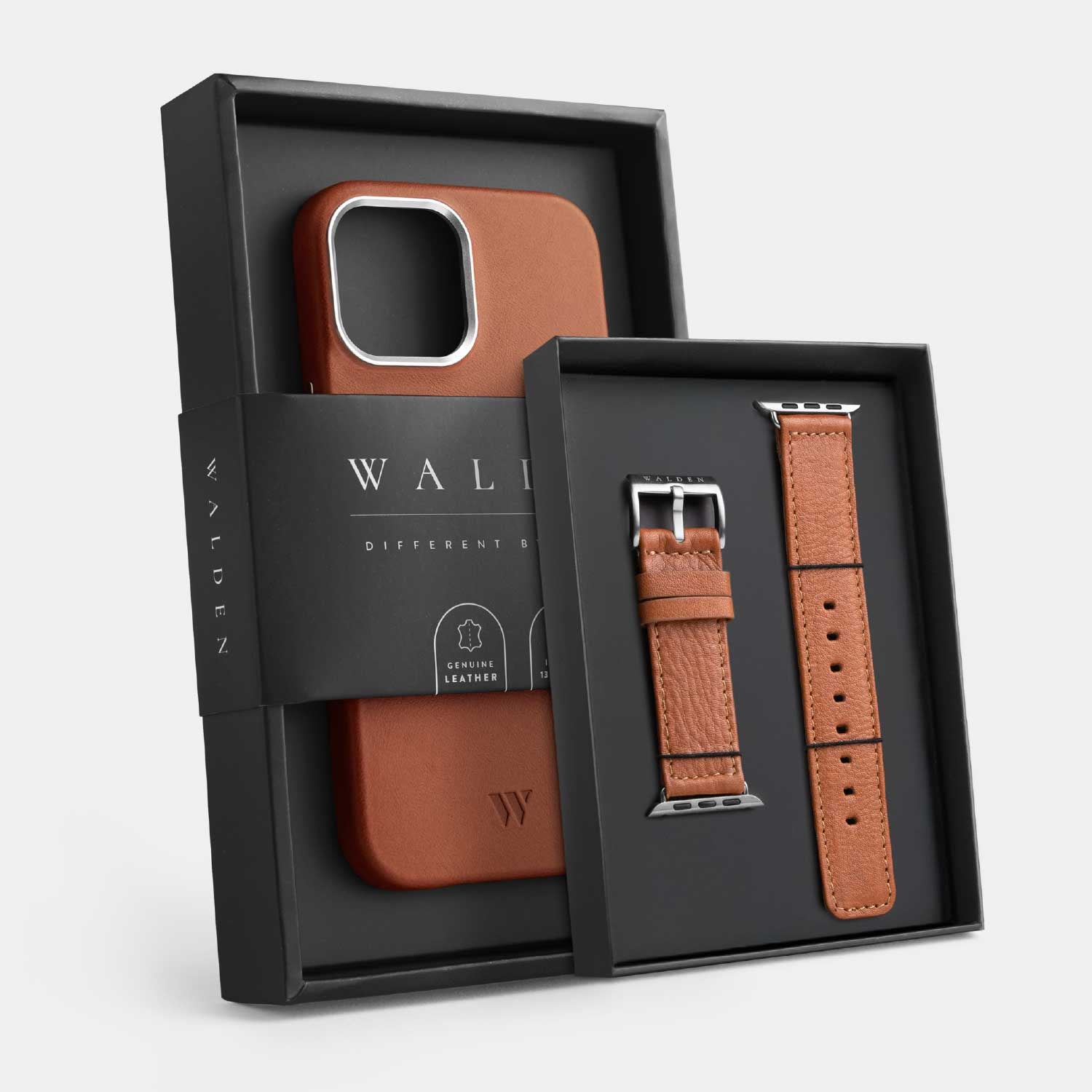 Walden® Funda iPhone + Correa Apple Watch de Cuero Genuino · Terra