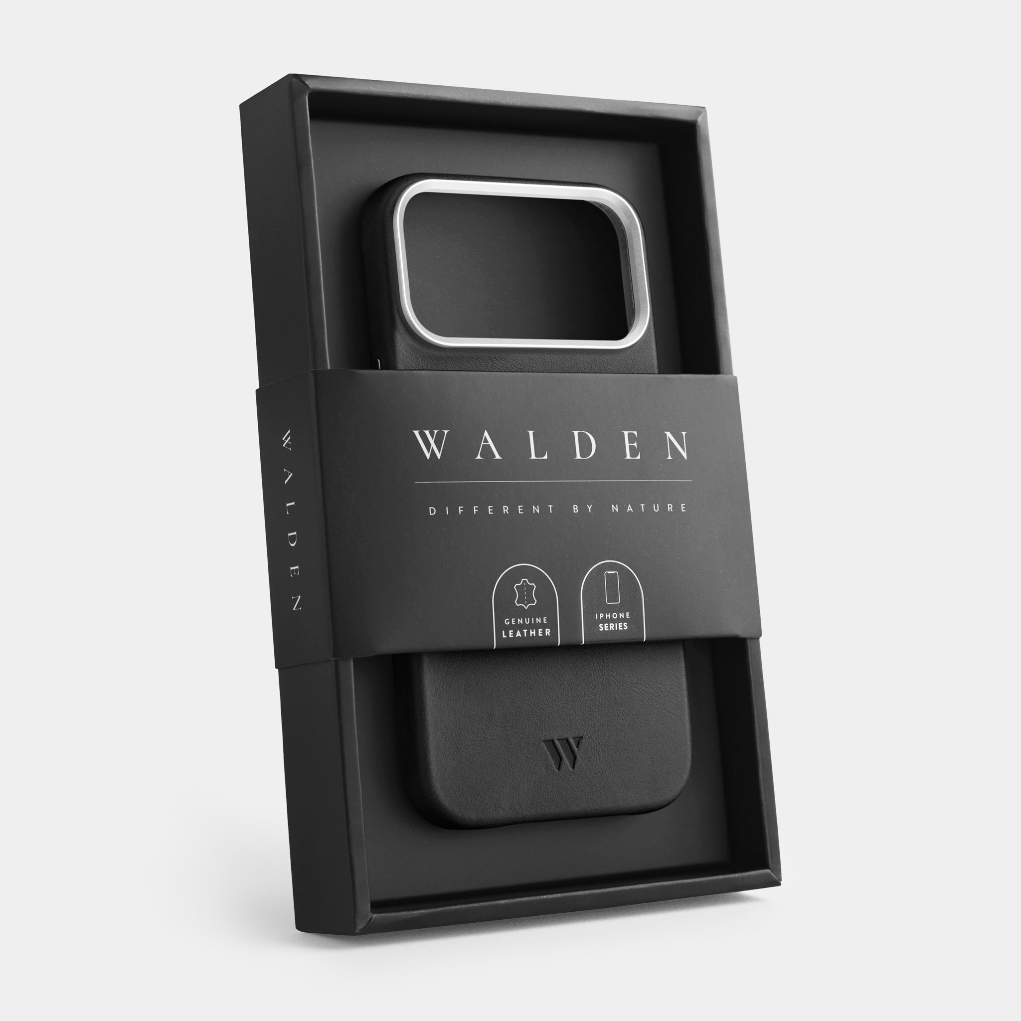 Walden® Funda de Cuero Genuino para iPhone · Bosco #color_bosco (silver)