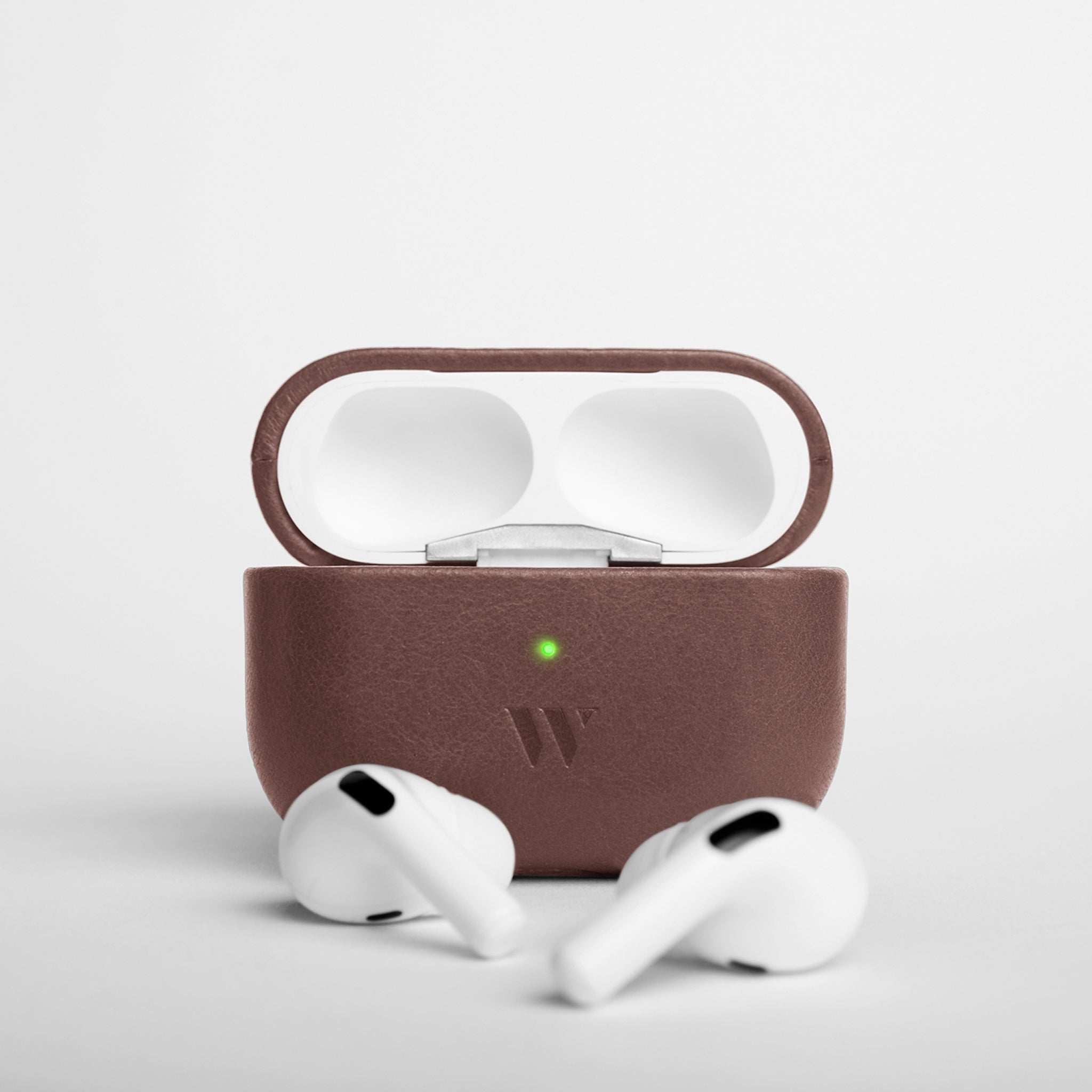 Walden® Funda iPhone + Estuche Airpods de Cuero Genuino · Moca