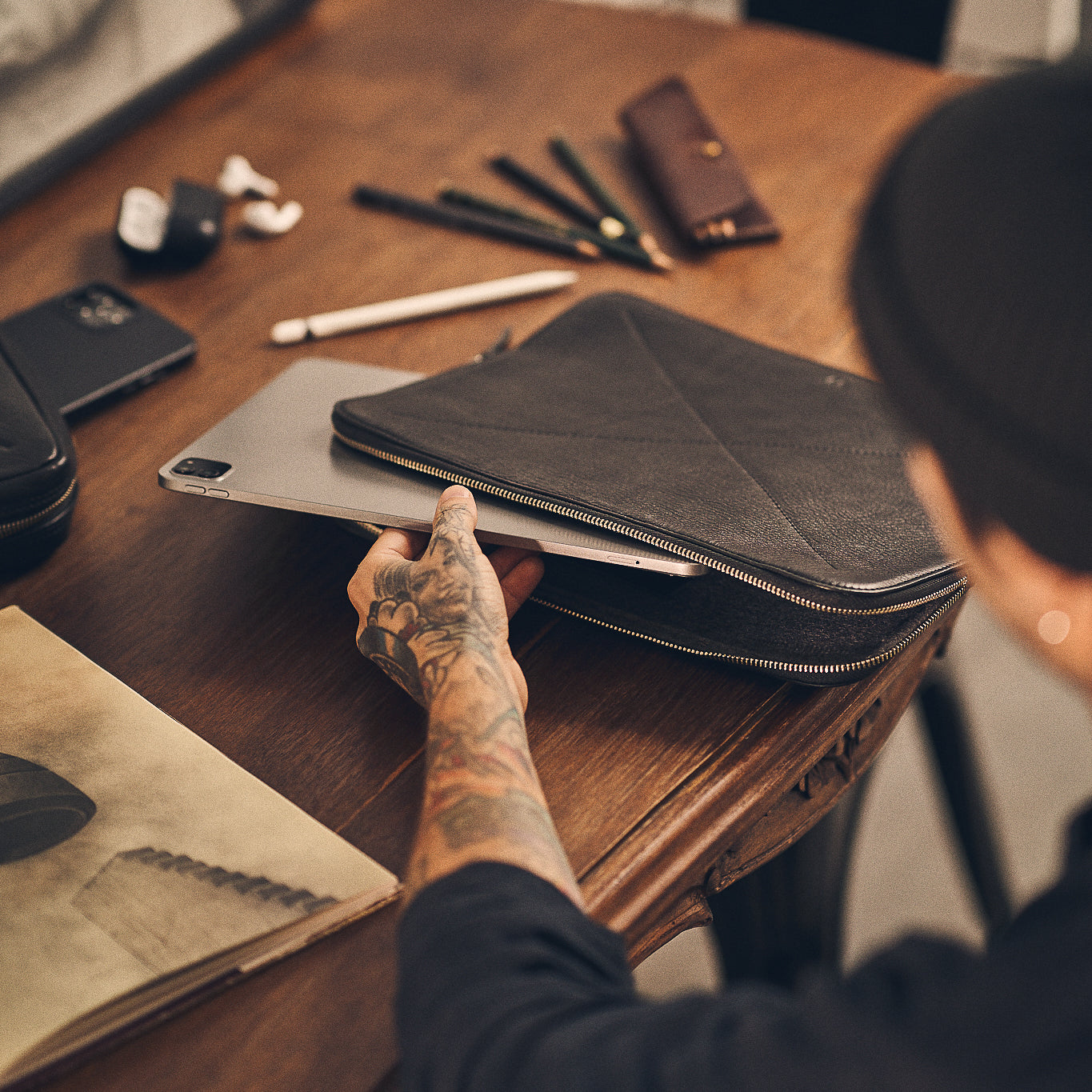 Walden® Funda Apple iPad de Cuero Genuino Curtido Vegetal · Bosco #color_bosco