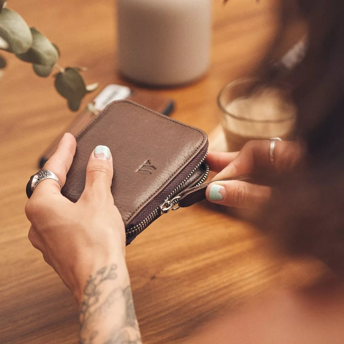 Walden® Billetera Pocket de Cuero Genuino · Moca #color_moca