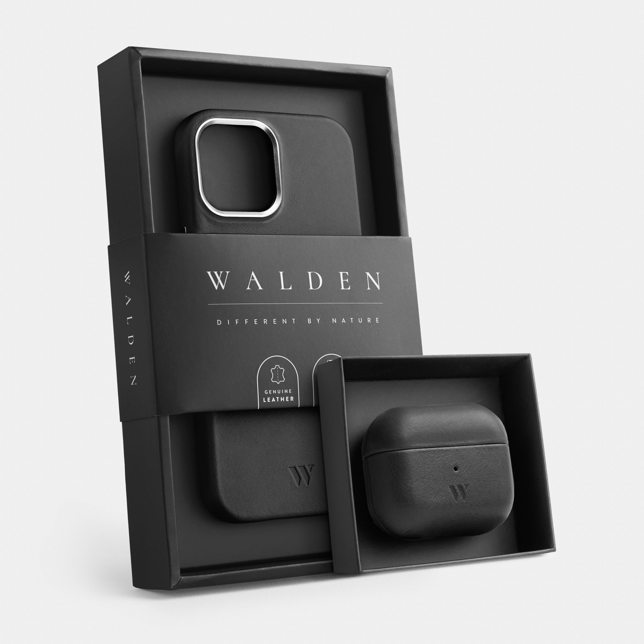 Walden® Funda iPhone + Estuche Airpods de Cuero Genuino · Bosco